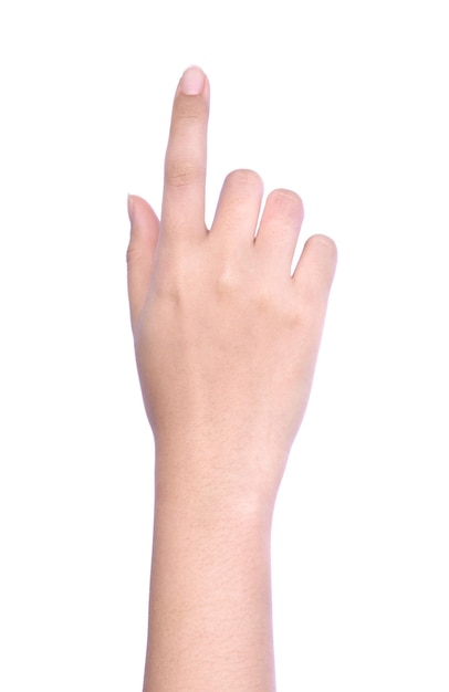 Nahaufnahme einer Hand auf weißem Hintergrund