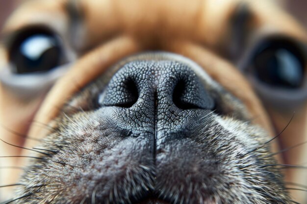 Nahaufnahme einer Hunde-Nase und Nasenröhren Generative KI