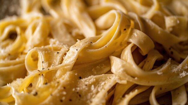 Nahaufnahme einer italienischen Pasta-Fettuccine