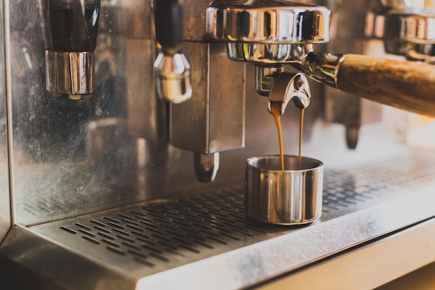 Foto nahaufnahme einer kaffeemaschine