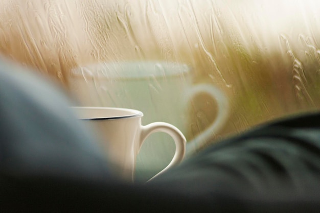 Foto nahaufnahme einer kaffeetasse