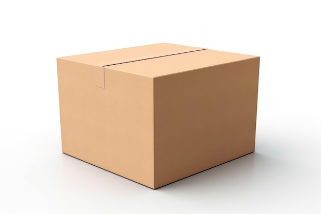 Nahaufnahme einer Kartonbox auf weißem Hintergrund