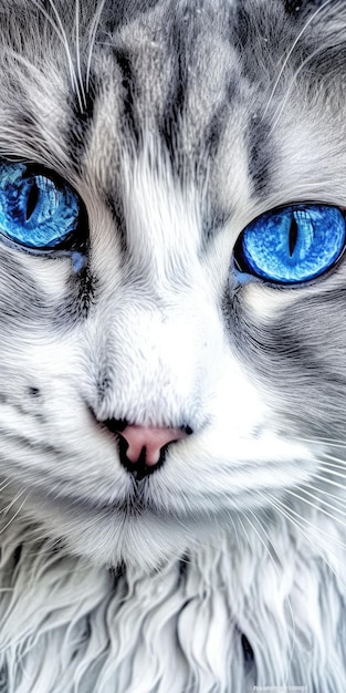 Nahaufnahme einer Katze mit blauen Augen