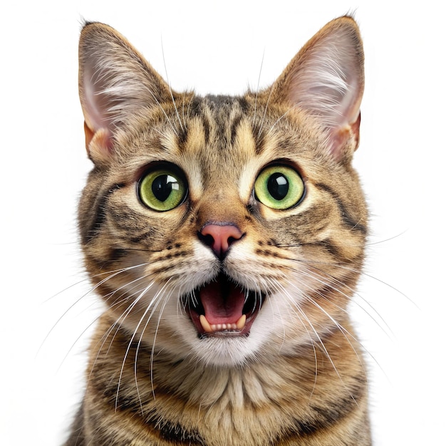 Foto nahaufnahme einer katze mit offenem maul generative ki