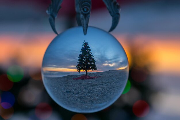 Foto nahaufnahme einer kristallkugel