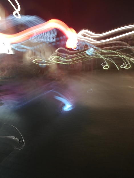 Foto nahaufnahme einer lichtmalerei in der nacht