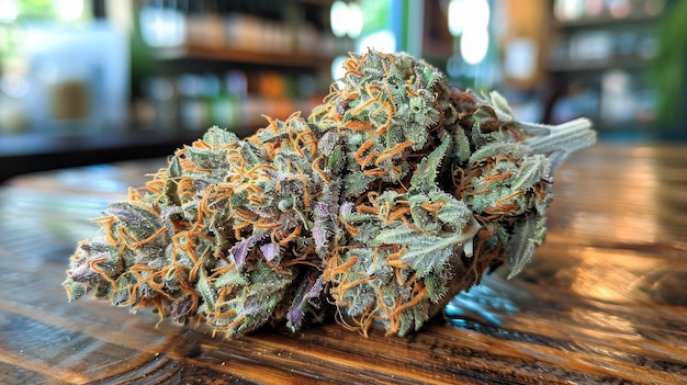 Foto nahaufnahme einer marihuana-sorte medizinischer cannabis-knospen