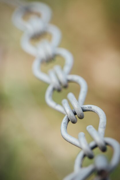 Foto nahaufnahme einer metallischen kette