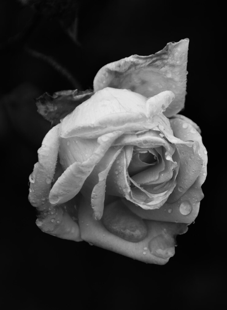Foto nahaufnahme einer nassen rose