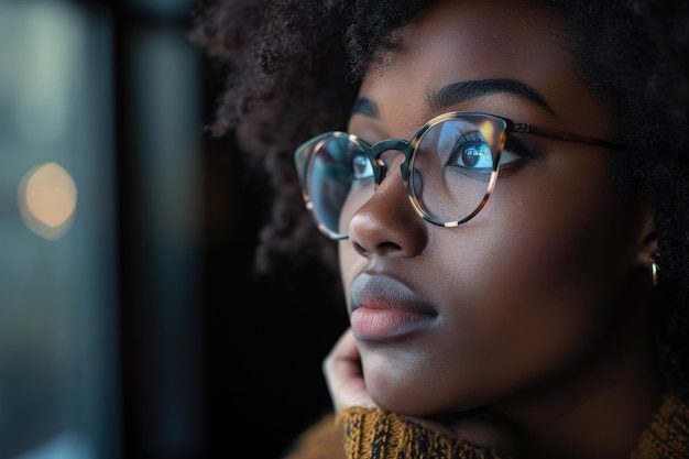 Nahaufnahme einer Person mit Brille