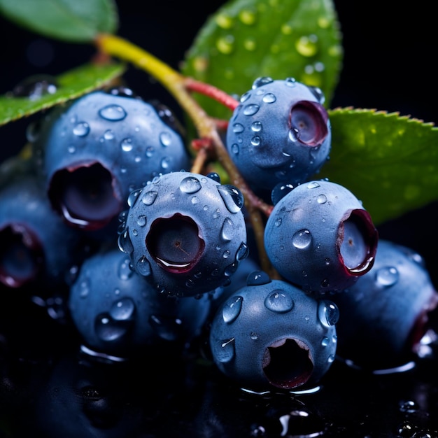 Nahaufnahme einer reifen dunkelblauen Blaubeere