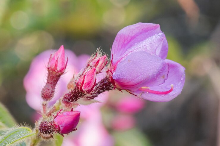 Foto nahaufnahme einer rosa blühenden pflanze