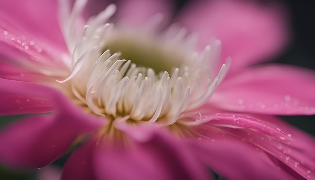 Nahaufnahme einer rosa Chrysanthemumblüte mit Wassertropfen