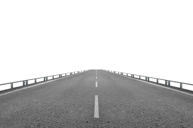 Foto nahaufnahme einer straße isoliert vor weißem hintergrund