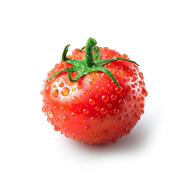 Nahaufnahme einer Tomate auf einem weißen Hintergrund Generative KI