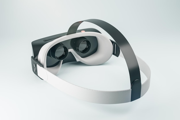 Nahaufnahme einer Virtual-Reality-Brille auf verschwommenem Hintergrund Headset- und Gadget-Konzept 3D-Rendering