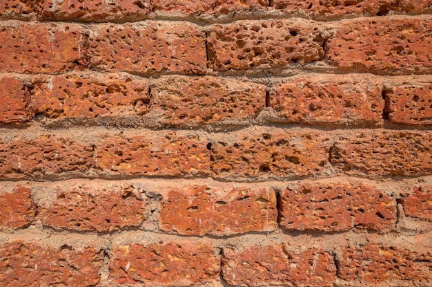 Foto nahaufnahme einer ziegelsteinmauer