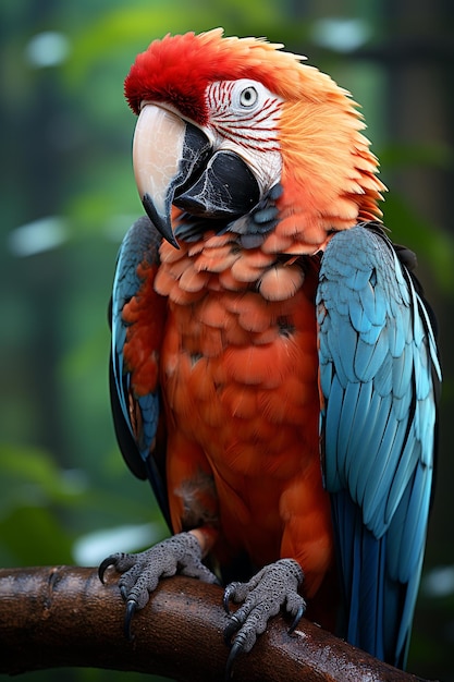 Nahaufnahme eines Ara-Papageis