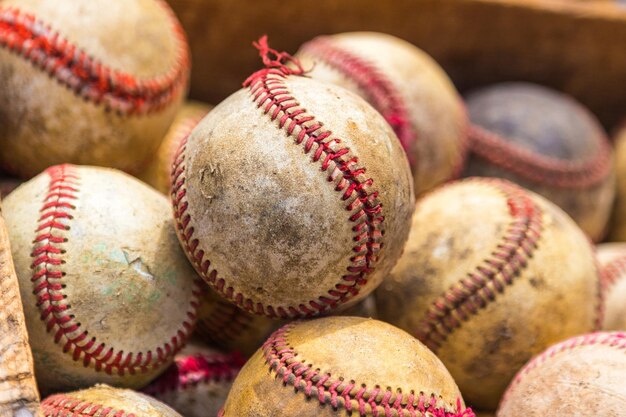 Foto nahaufnahme eines baseballballs