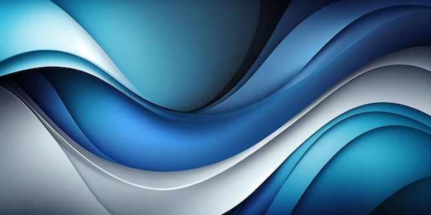 Nahaufnahme eines blauen und weißen abstrakten Hintergrunds mit welligem, generativem Design