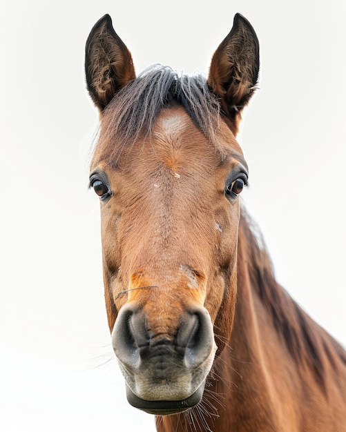 Foto nahaufnahme eines braunen pferdes