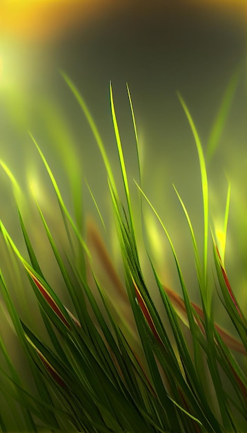 Nahaufnahme eines Bündels generativer KI aus grünem Gras