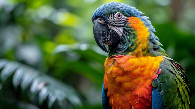 Nahaufnahme eines bunten Papageien, der die Schönheit der Einfachheit hervorhebt