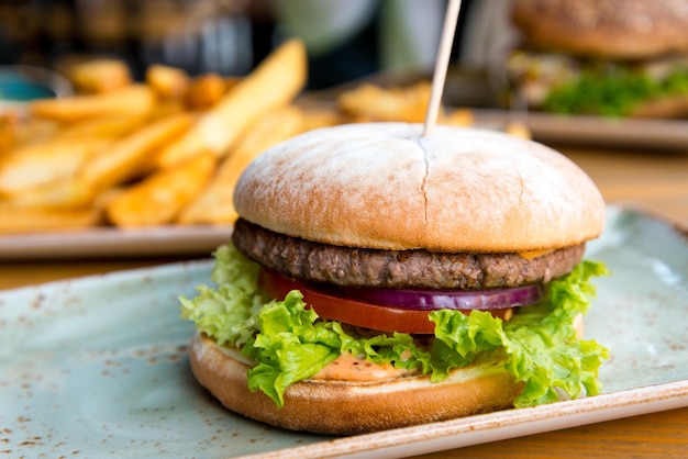 Nahaufnahme eines Burgers