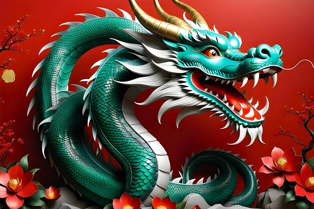 Nahaufnahme eines chinesischen Drachen-Spielzeugs anlässlich des chinesischen Neujahrs