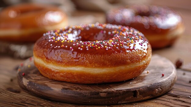 Nahaufnahme eines Donuts mit Sprinkles