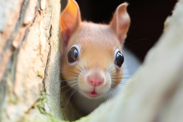 Nahaufnahme eines Eichhörnchens in einem Baum