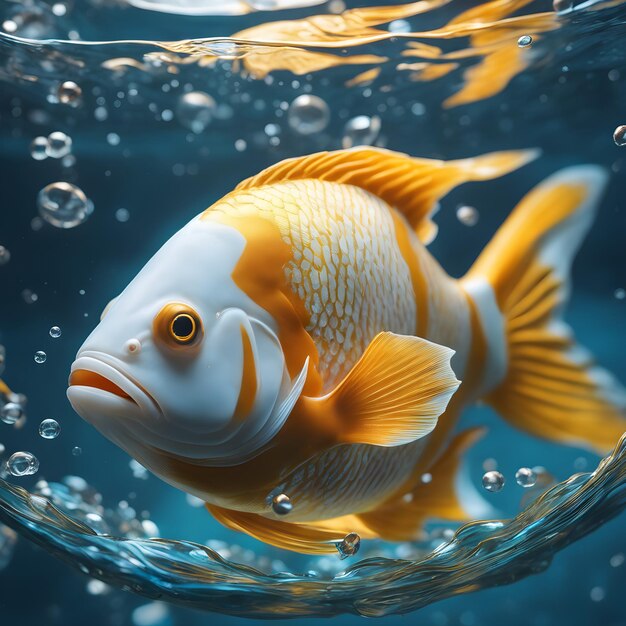 Nahaufnahme eines Fisches im Wasser Generative KI