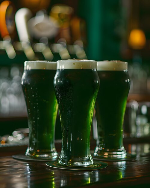 Nahaufnahme eines frischen Bier-St. Patricks-Designs