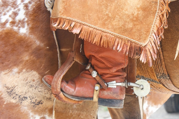 Foto nahaufnahme eines gaucho-stiefeln