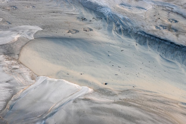 Nahaufnahme eines getrockneten Sandstrandes