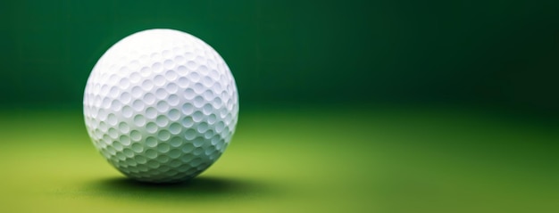 Nahaufnahme eines Golfballs isoliert auf grünem Hintergrund. Generative KI