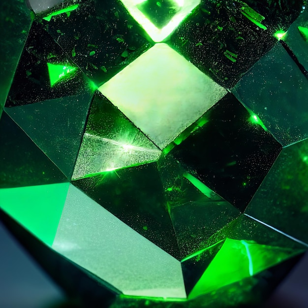 Nahaufnahme eines grünen rauen Smaragd-Kristalls Grüner Edelstein hautnah Grünes Schmuck-Stein-Makro