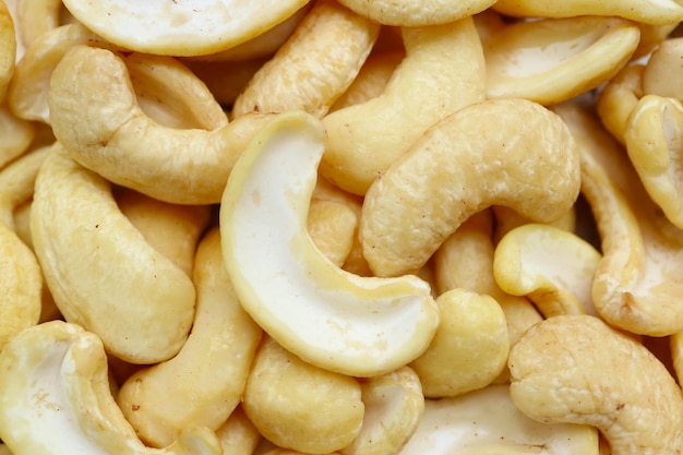 Foto nahaufnahme eines haufens getrockneter cashewnusskerne