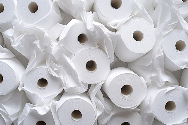 Nahaufnahme eines Hintergrunds aus weißem Toilettenpapier