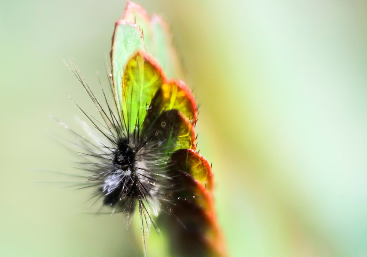 Foto nahaufnahme eines insekten auf einer pflanze