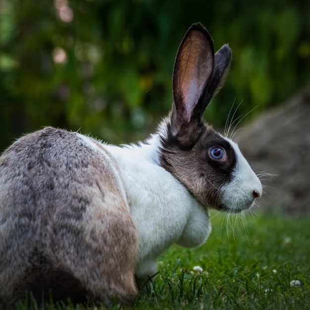 Nahaufnahme eines Kaninchen auf dem Gras