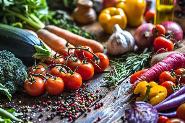 Nahaufnahme eines köstlichen veganen Salats mit frischen Zutaten auf einem Teller