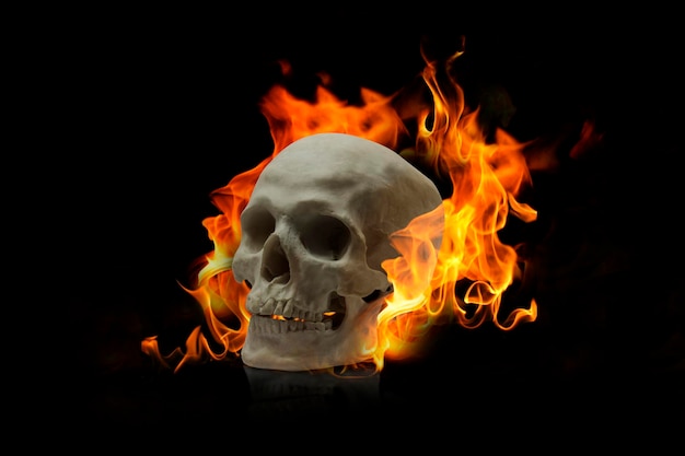 Nahaufnahme eines Lagerfeuers in der Nacht