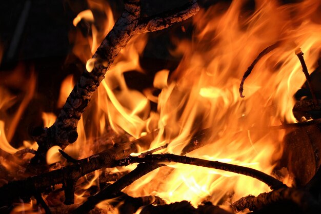 Foto nahaufnahme eines lagerfeuers