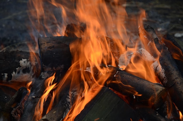 Foto nahaufnahme eines lagerfeuers