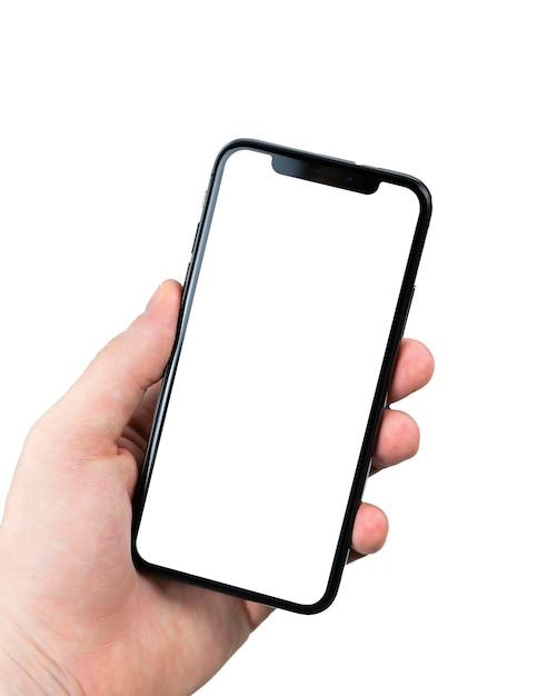 Nahaufnahme eines Mobiltelefonmodells auf einem Holztisch