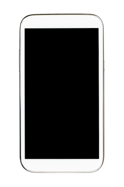 Foto nahaufnahme eines mobiltelefons auf weißem hintergrund