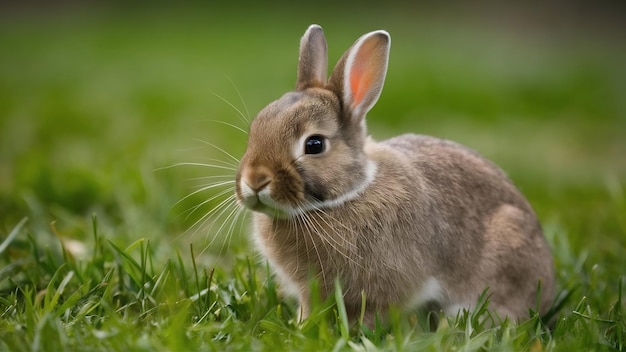 Nahaufnahme eines niedlichen Kaninchens auf einem Feld