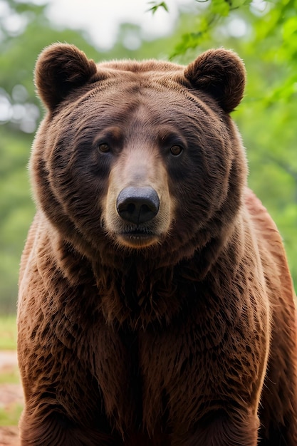 Nahaufnahme eines Porträtfotos eines Bären in hoher Qualität