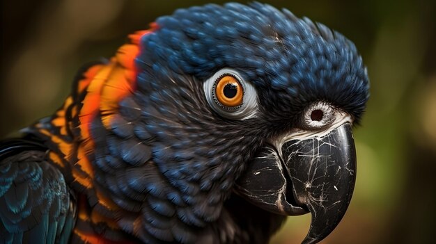 Nahaufnahme eines Porträts von zwei Red Scarlet Macaw Papageienvögeln Natur verschwommener Bokeh-Hintergrund